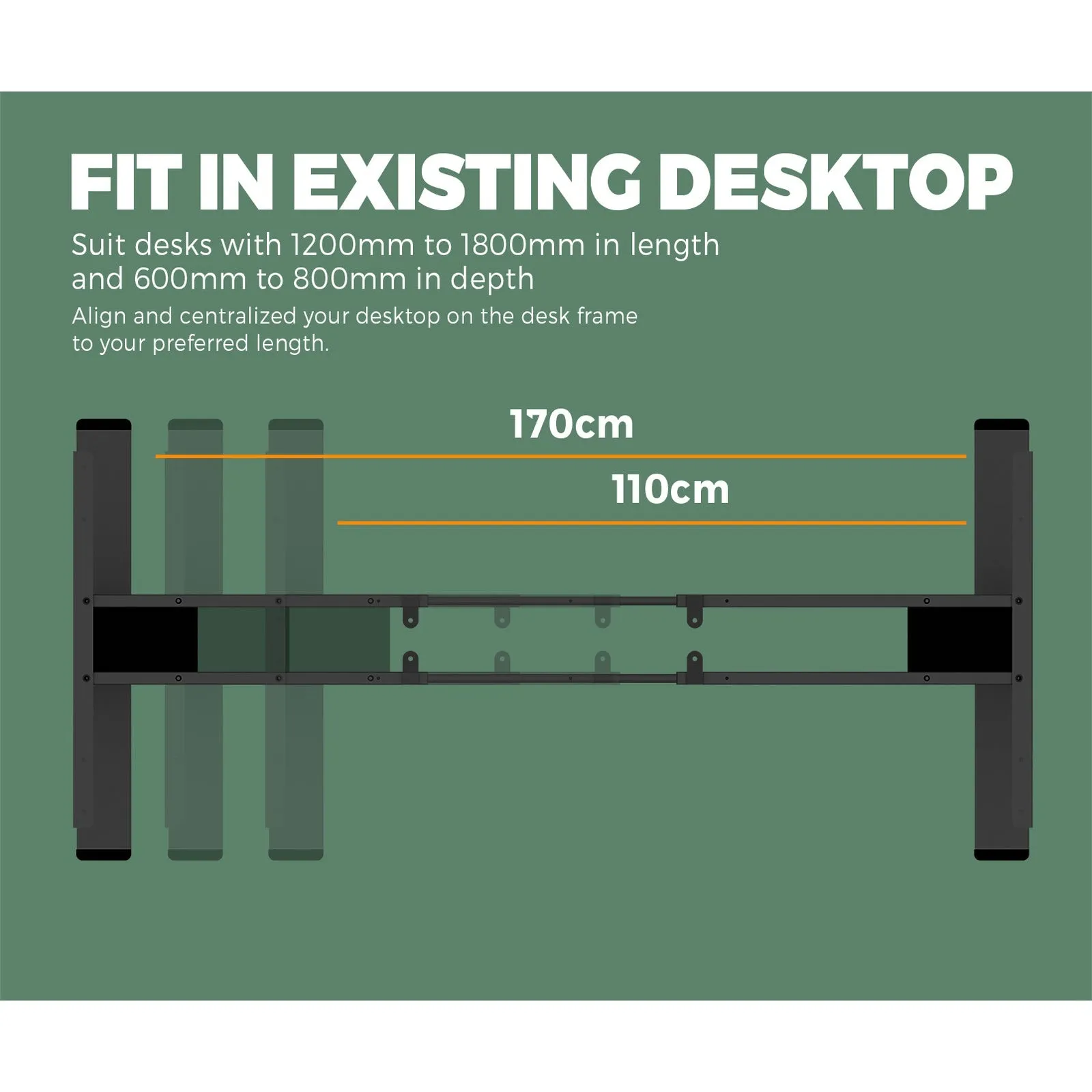 Oikiture Height Adjustable Standing Desk Sit Stand Electric Motorised Office Home