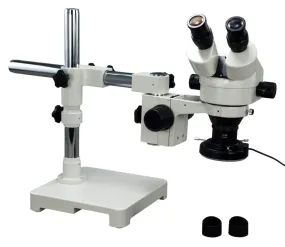 OMAX 3.5X-45X Boom Stand Zoom Stereo Inspection Microscope 144 LED Ring Light