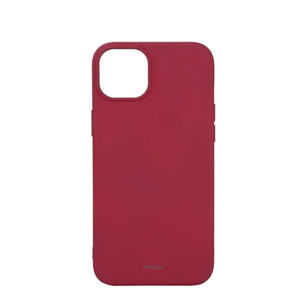 Onsala - iPhone 15 Plus MagSafe Silicone Case Sleeve MagSeries Recycled - Dark Red