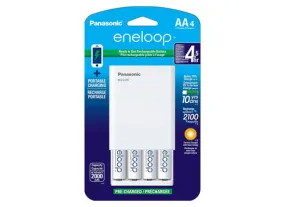 Panasonic KKJ87MCA4BA eneloop® USB Quick Charger With 2100 Cycle Ni-MH Precharged Rechargeable Batteries - 4x AA