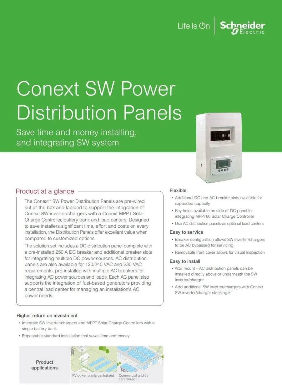 Panel de distribución eléctrica de energía solar (PDP) SW