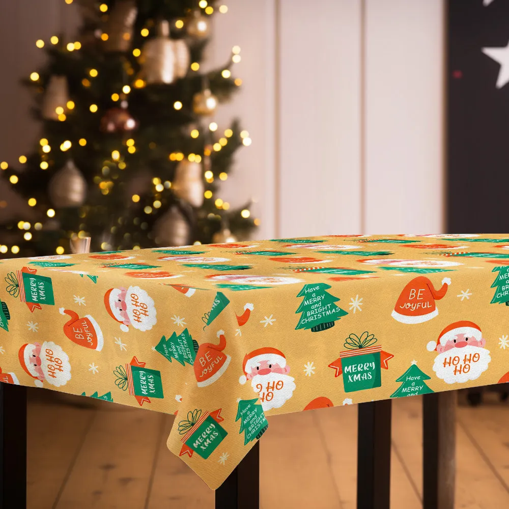 Personalized Text Merry Christmas Tablecloth Custom Washable Table Cover Christmas Gift