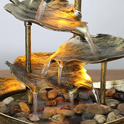 Pinakine® Relaxation Indoor Tabletop Fountain LED Light for Garden Desktop Decoration Golden|Home & Garden| Home D?©cor| Indoor Fountains|53058429PNKL