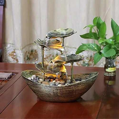 Pinakine® Relaxation Indoor Tabletop Fountain LED Light for Garden Desktop Decoration Golden|Home & Garden| Home D?©cor| Indoor Fountains|53058429PNKL