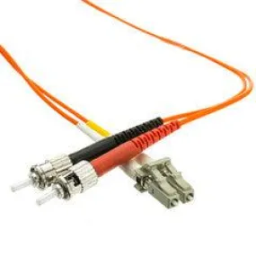 Plenum Fiber Optic Cable, 40 Gigabit Ethernet QSFP 40GBase-SR4 to MTP(MPO)/LC (4 Duplex LC) 24 inch Breakout Cable, OS2 9/125 Singlemode, 2 meter