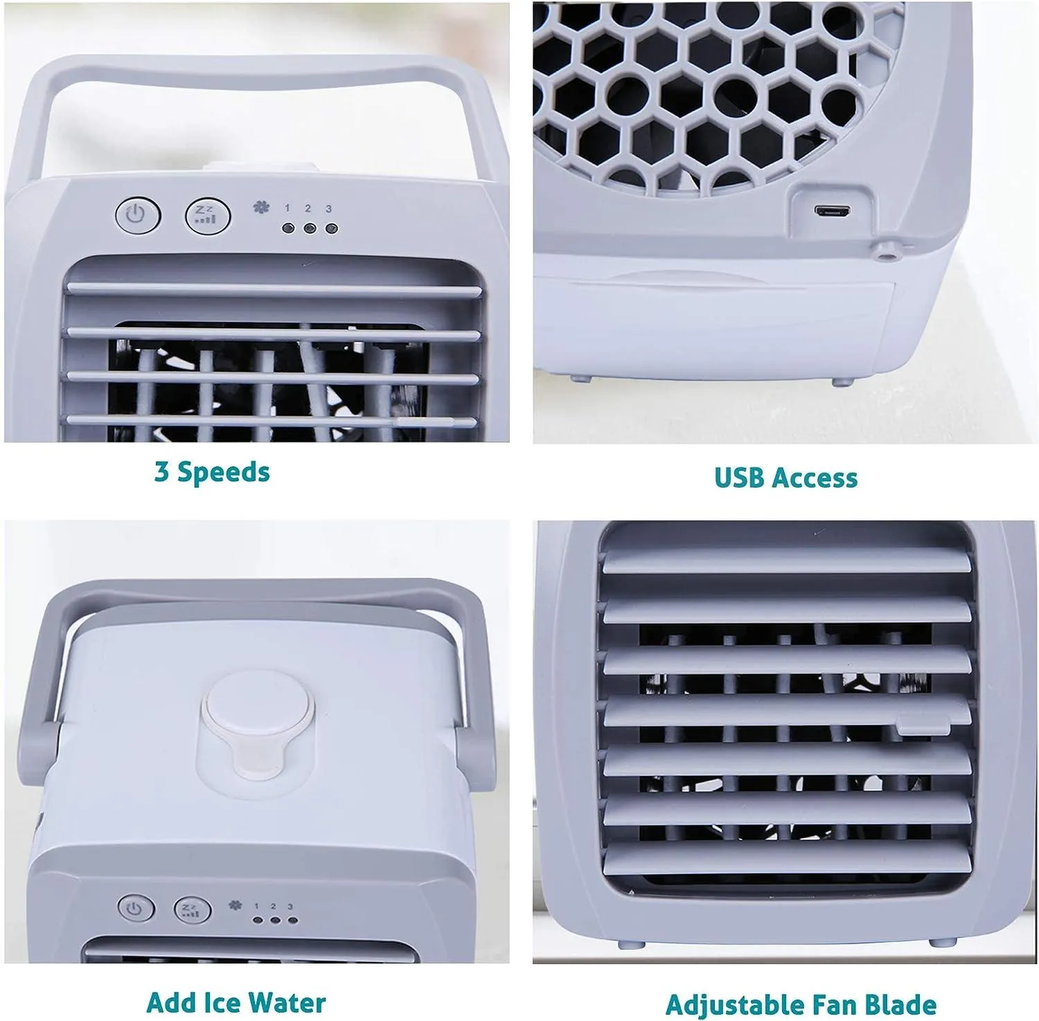 Portable Mini Air Conditioner Fan with Handle Mini Evaporative Air Cooler Cooling Fan