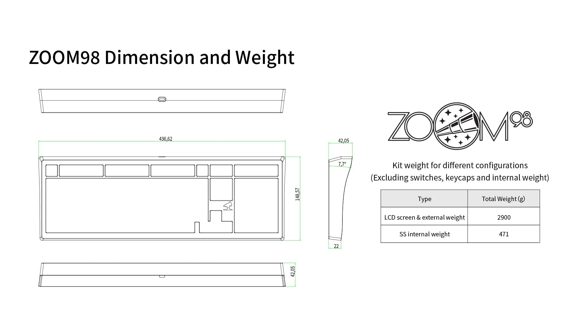 [Pre-Order] Meletrix Zoom98 - Barebones Keyboard Kit [Batch 2]