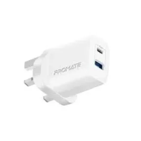 Promate Biplug-2 17W High-Speed Dual Port Charger Wt