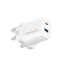 Promate Biplug-2 17W High-Speed Dual Port Charger Wt