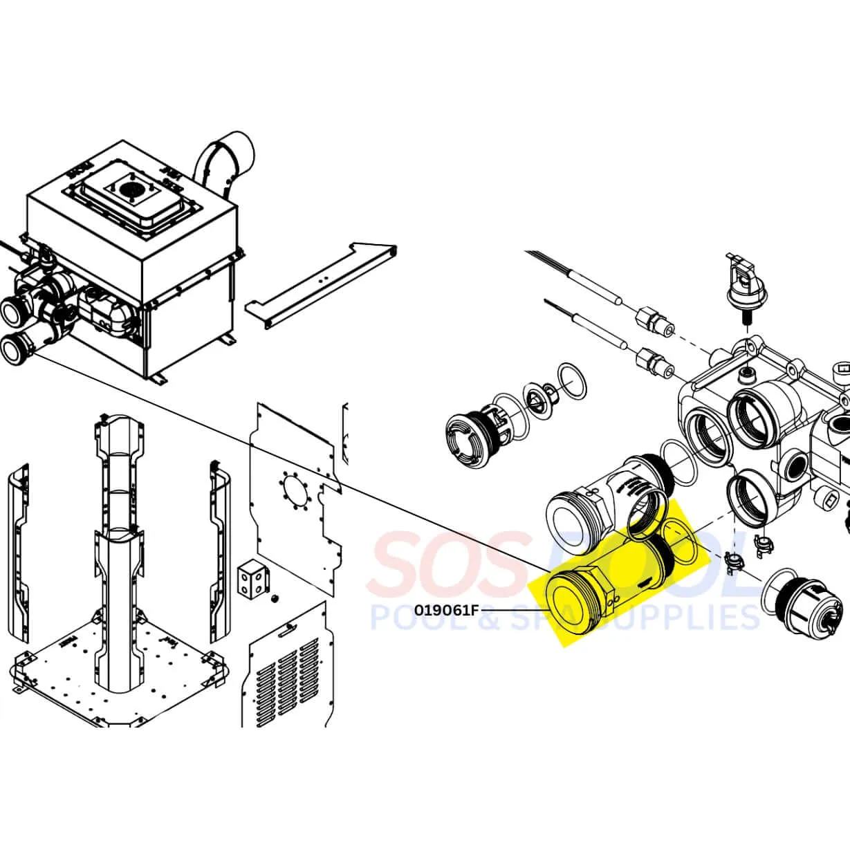 Raypak Outlet Header Adapter Kit For Avia Gas Heater 264 and 404 | 019061F