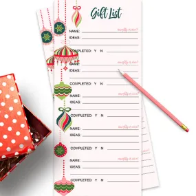 Retro Ornament Holiday Shopping Gift List Pad Notepad