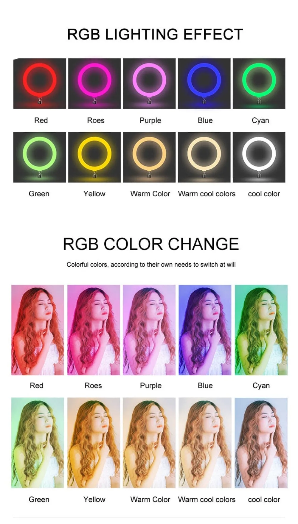 RGB Desktop Selfie Ring Lamp