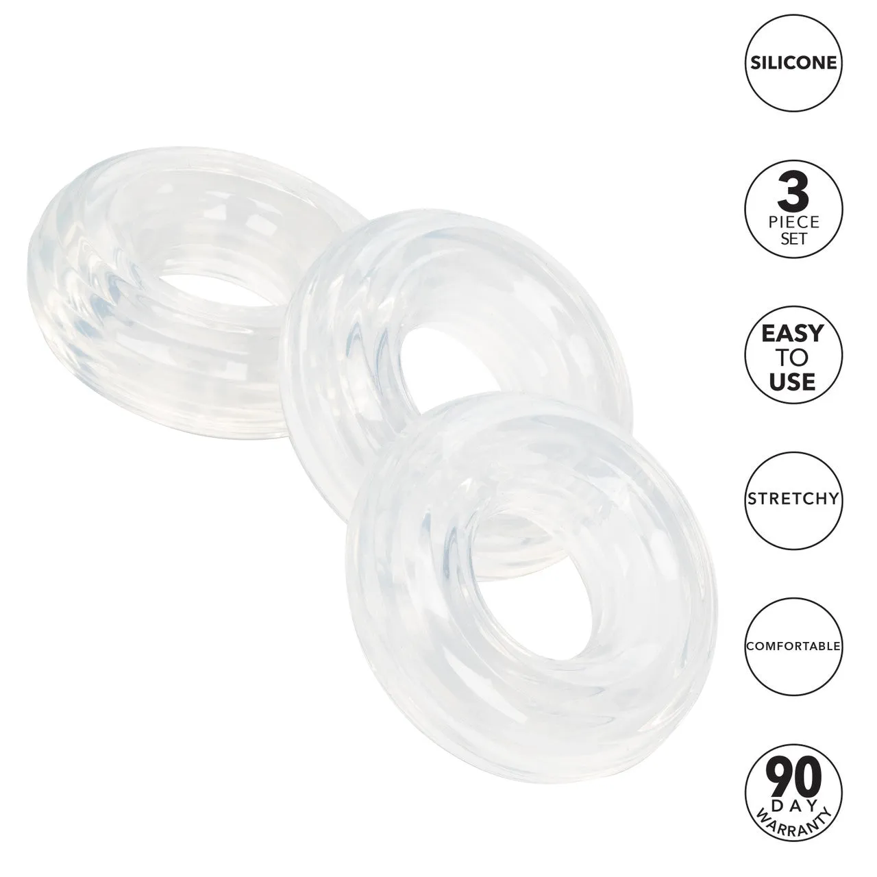 Rings! Stacker Silicone Cock Rings 3 Piece - Clear