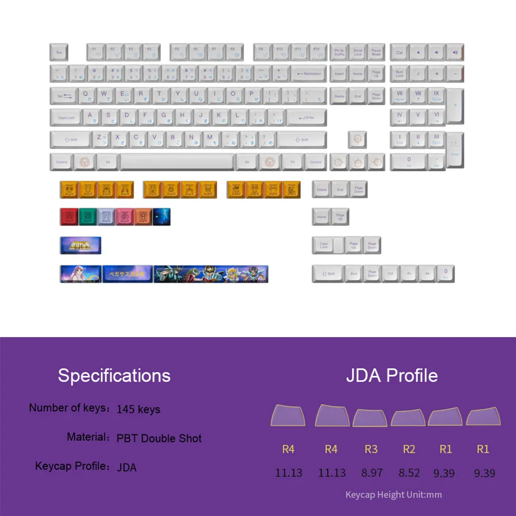 Saint Seiya Keycap Set (145-key)