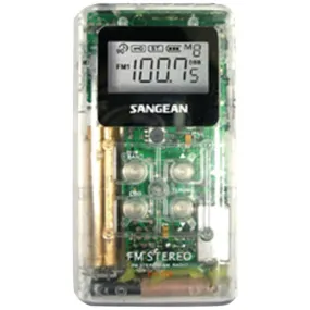 Sangean DT-120 CLEAR Pocket AM/FM Digital Radio (Clear)