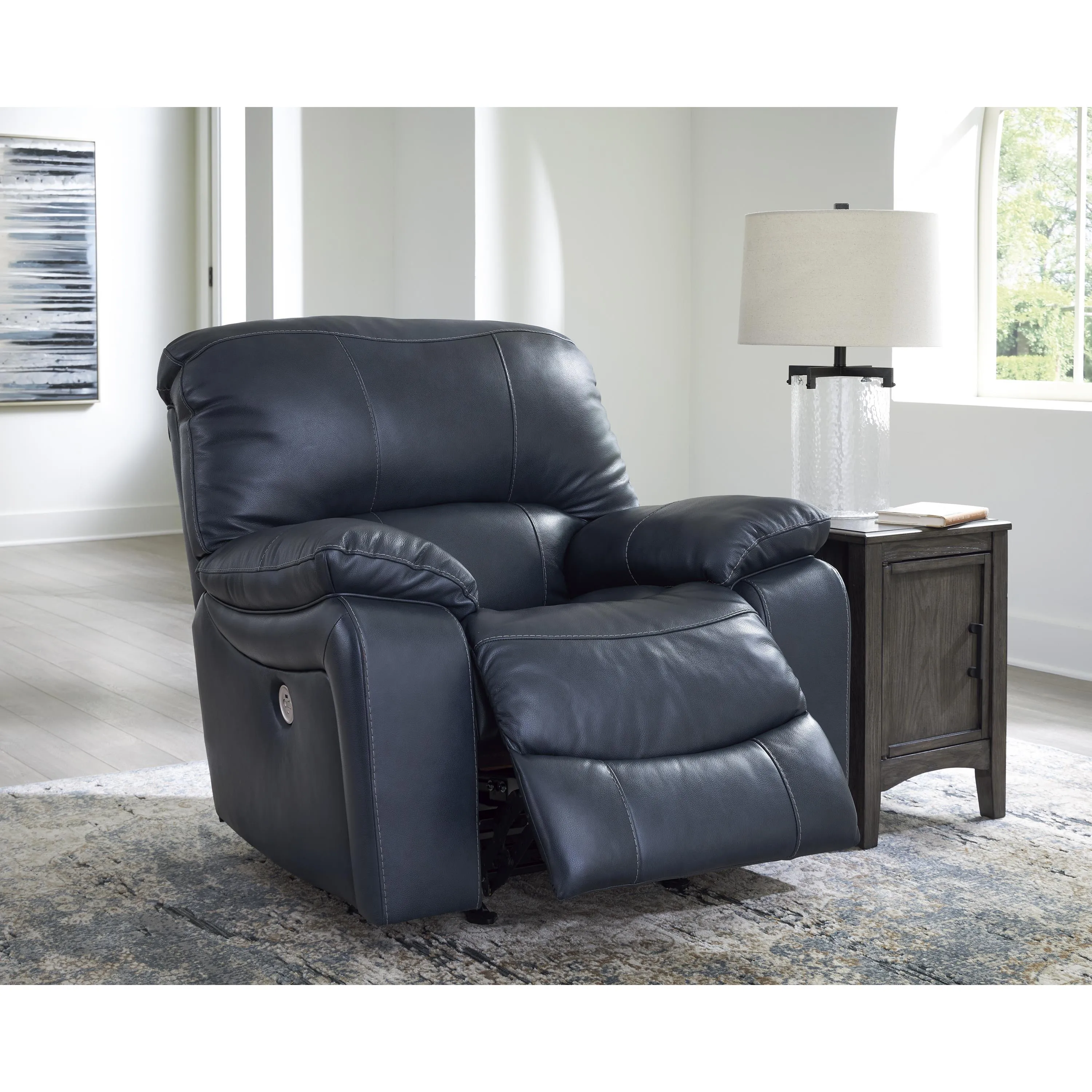 Signature Design by Ashley Leesworth Power Rocker Leather Match Recliner U4380998