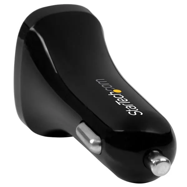 Startech.Com Dual Port Usb Car Charger - High Power 24W/4.8A - Black - 2-Port Usb Car Charger - Charge Two Tablets At On