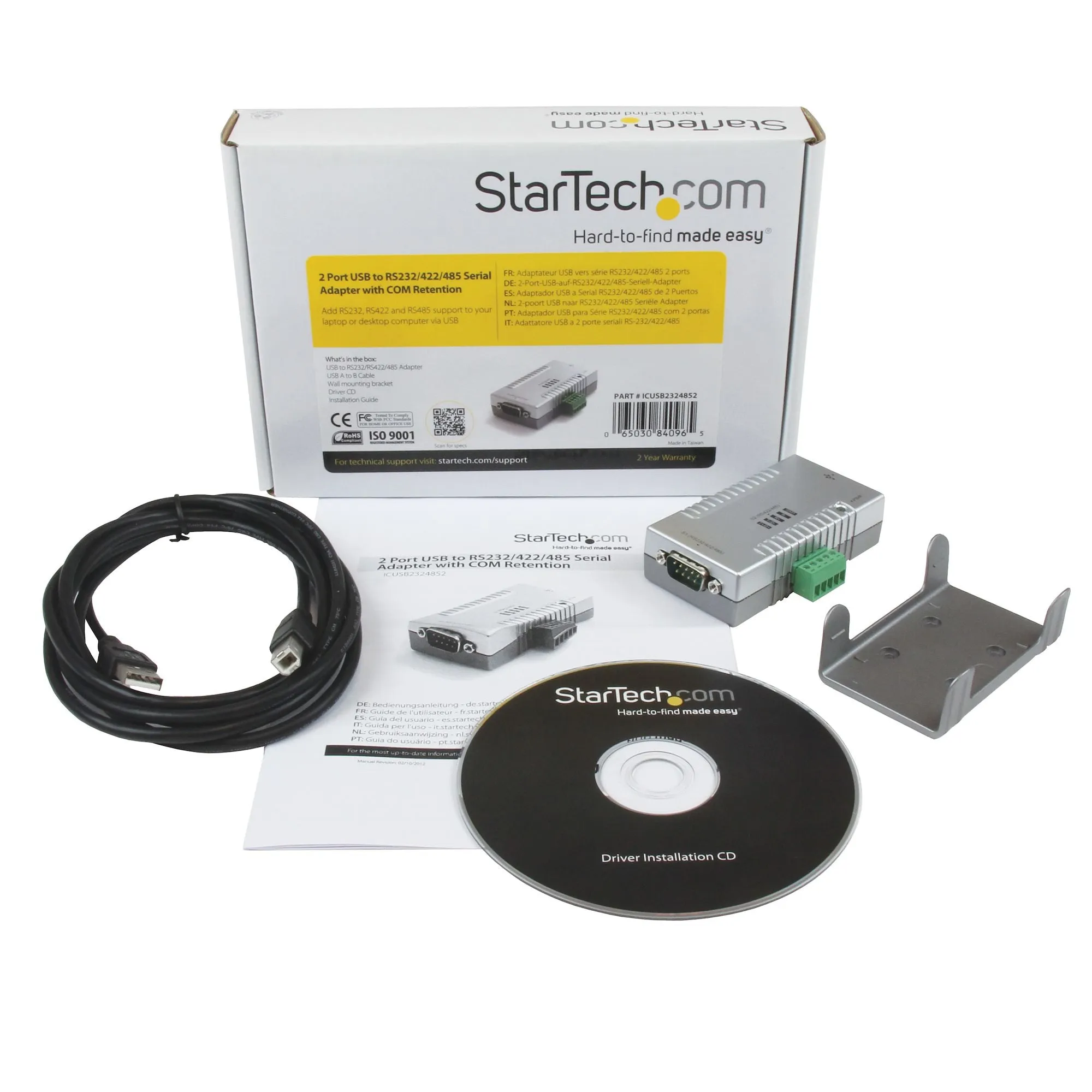 Startech.Com Usb To Serial Adapter - 2 Port - Rs232 Rs422 Rs485 - Com Port Retention - Ftdi Usb To Serial Adapter - Usb