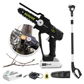 Sun Joe 24V-HCSWP-6-LTE 24-Volt* IONMAX Cordless Telescoping Pole Pruning Saw Kit | 4000 RPM | W/ 2.0-Ah Battery   Charger