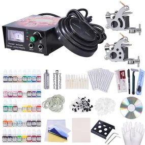 TheLAShop 2 Tattoo Machines Tattoo Kit w/ Power Supply 40 Inks