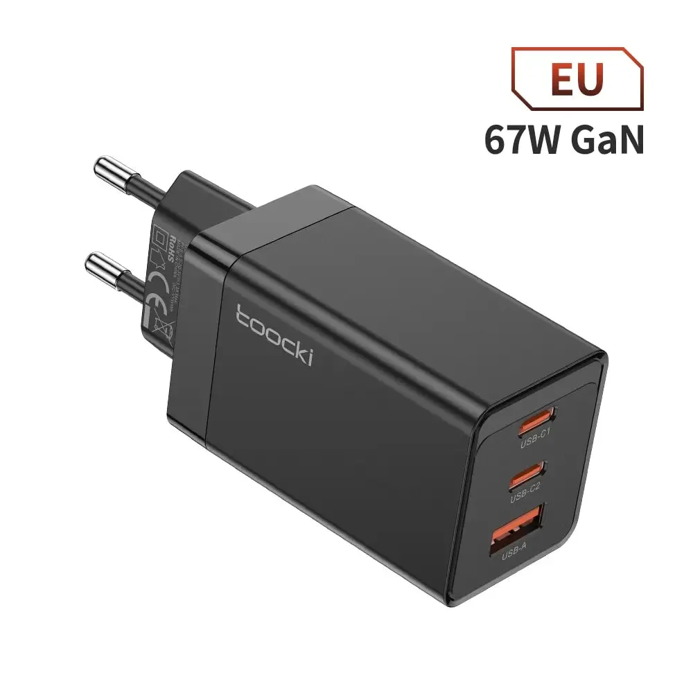 Toocki 67W GaN USB C Charger Quick Charge 65W QC4.0 PD 3.0 45W USB C Type C Fast USB Charger For iPhone 15 14 13 12 Pro MacBook