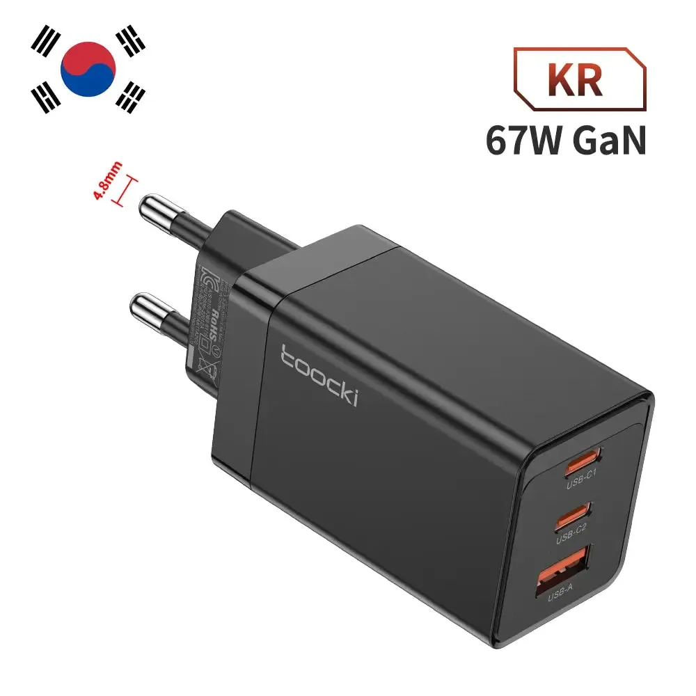 Toocki 67W GaN USB C Charger Quick Charge 65W QC4.0 PD 3.0 45W USB C Type C Fast USB Charger For iPhone 15 14 13 12 Pro MacBook