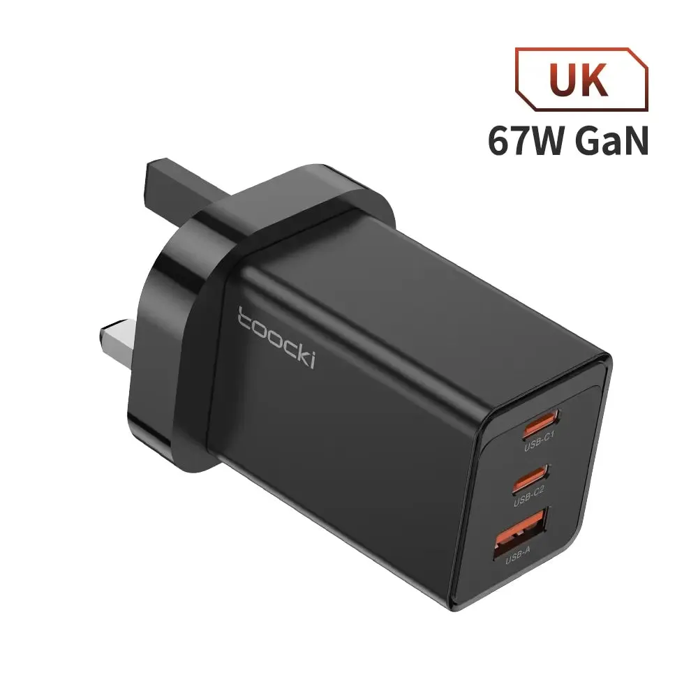 Toocki 67W GaN USB C Charger Quick Charge 65W QC4.0 PD 3.0 45W USB C Type C Fast USB Charger For iPhone 15 14 13 12 Pro MacBook