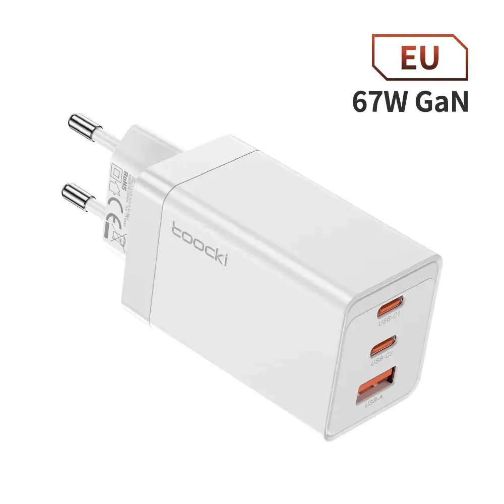 Toocki 67W GaN USB C Charger Quick Charge 65W QC4.0 PD 3.0 45W USB C Type C Fast USB Charger For iPhone 15 14 13 12 Pro MacBook