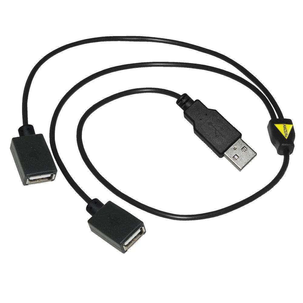 USB 2.0 A Male To Dual USB Female Y Splitter Power Cord Adapter Cable x5 PACK