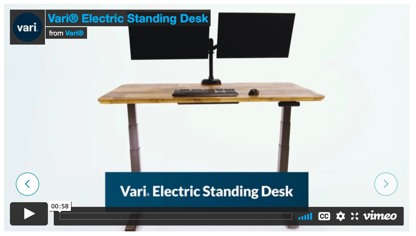 Vari® Electric Standing Desk 60x30 G2