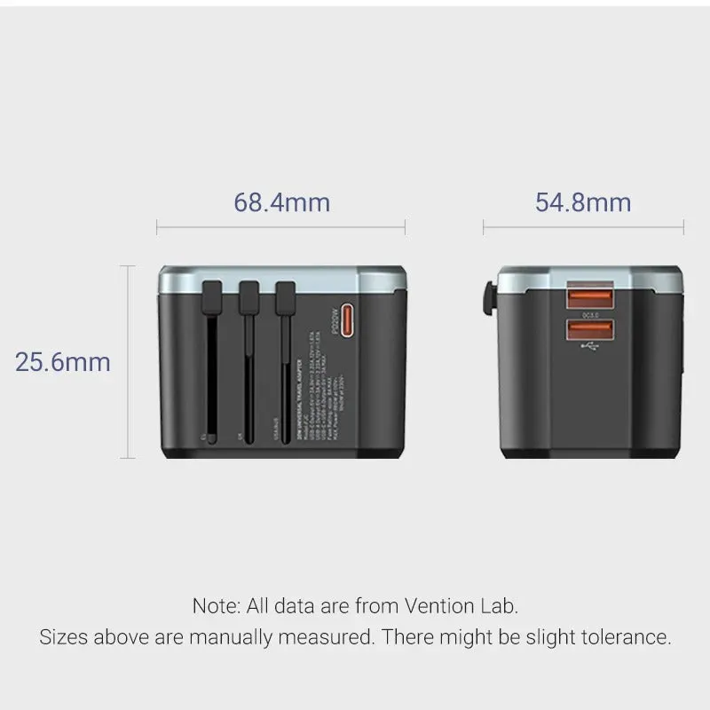 Vention 3-Port USB Universal Travel Adapter