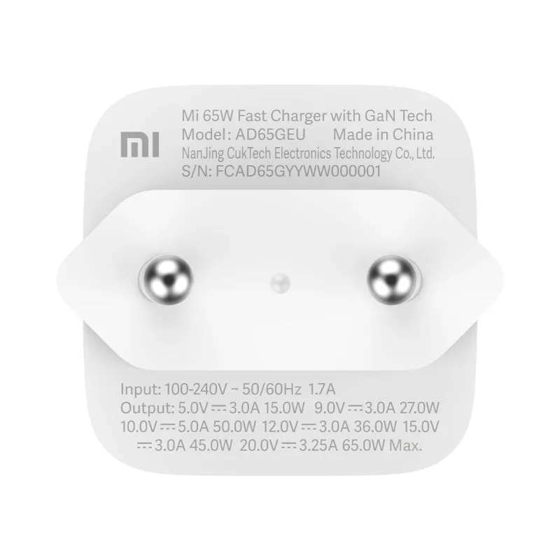 Xiaomi 65W Fast Charger With Gan Tech