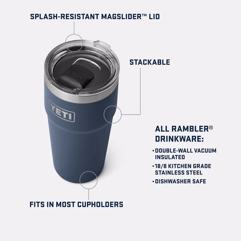 YETI - Rambler® 20oz Pint Cup with MAGSLIDER™ LID - Power Pink