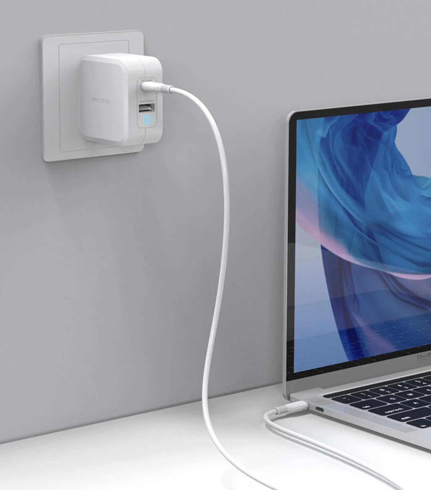 Zeni 2-Port GaN USB-C Charger 65W White