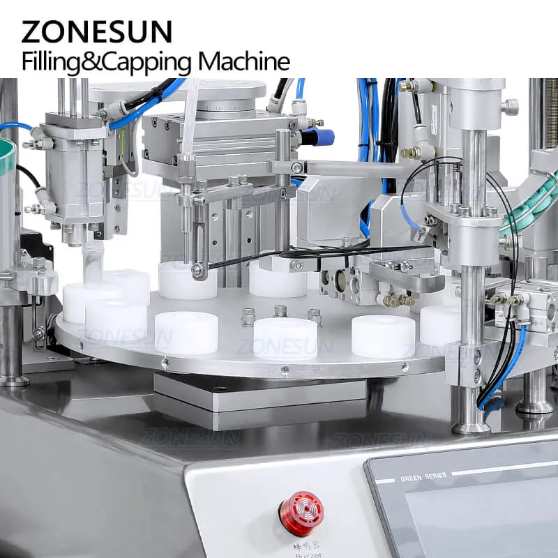 ZS-AFC16 Automatic Desktop Plastic Reagent Tube Solvent Ceramic Plunger Pump Liquid Test Tube Filling Capping Machine