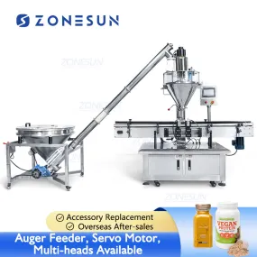 ZS-FM5A Automatic Auger Dry Milk Protein Powder Filler Talc Powder Bottle Filling Machine With Screw Conveyor Feeder