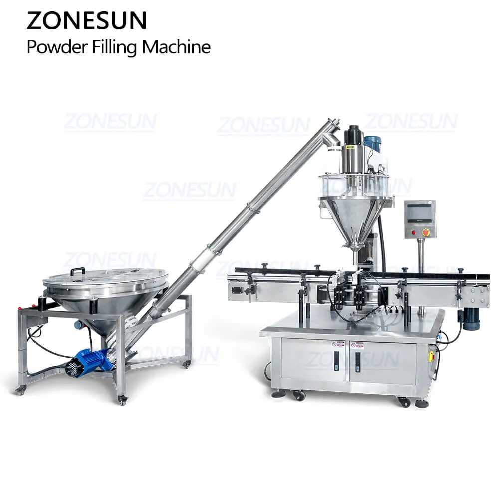 ZS-FM5A Automatic Auger Dry Milk Protein Powder Filler Talc Powder Bottle Filling Machine With Screw Conveyor Feeder