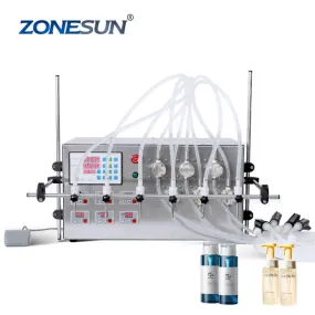 ZS-MP5000 6 Nozzles Magnetic Pump Semi Automatic Desktop Liquid Filling Machine